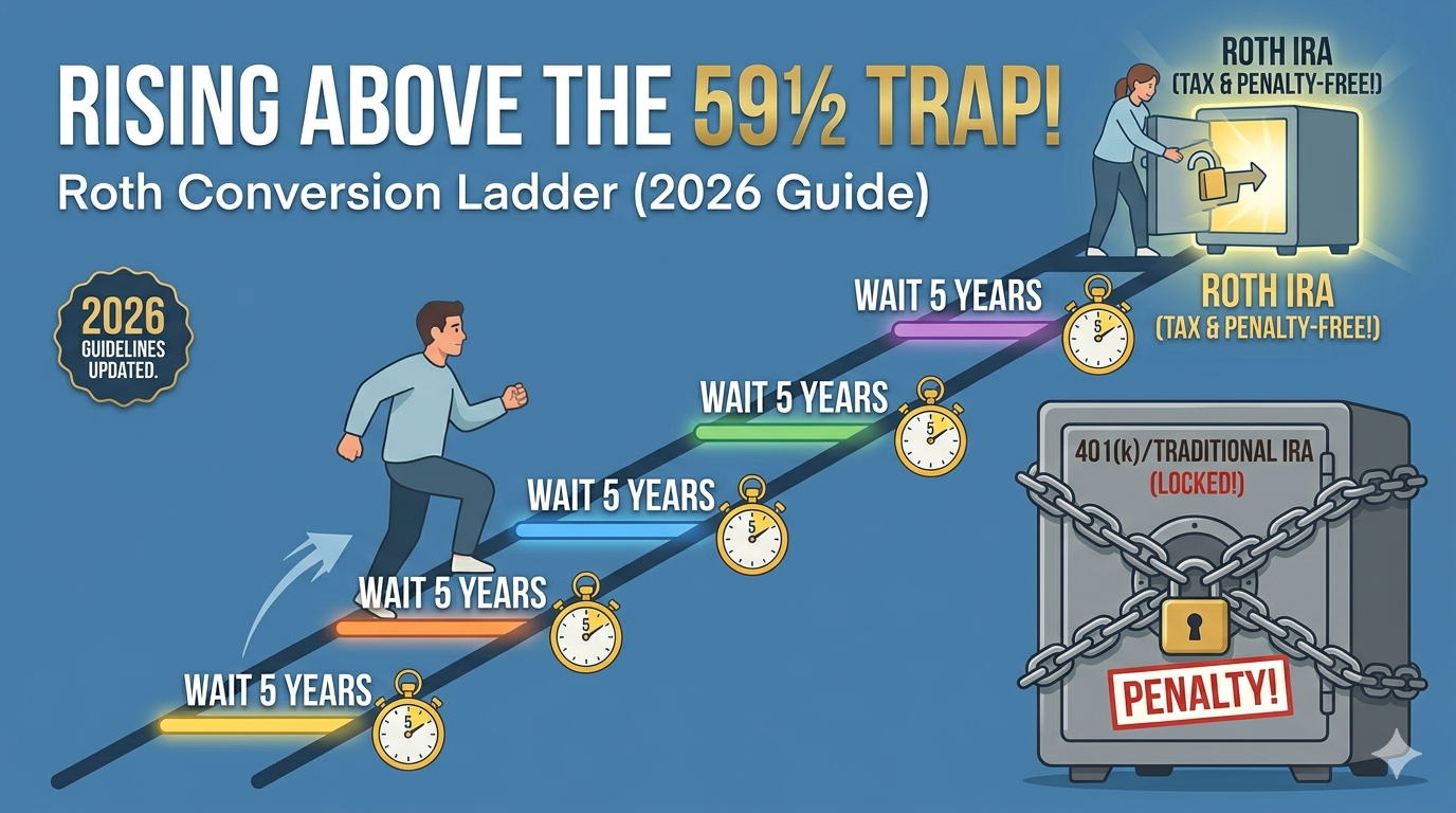 The Roth Conversion Ladder: How FIRE Retirees Pull Money Out Penalty-Free Before 59½ (2026 Guide)